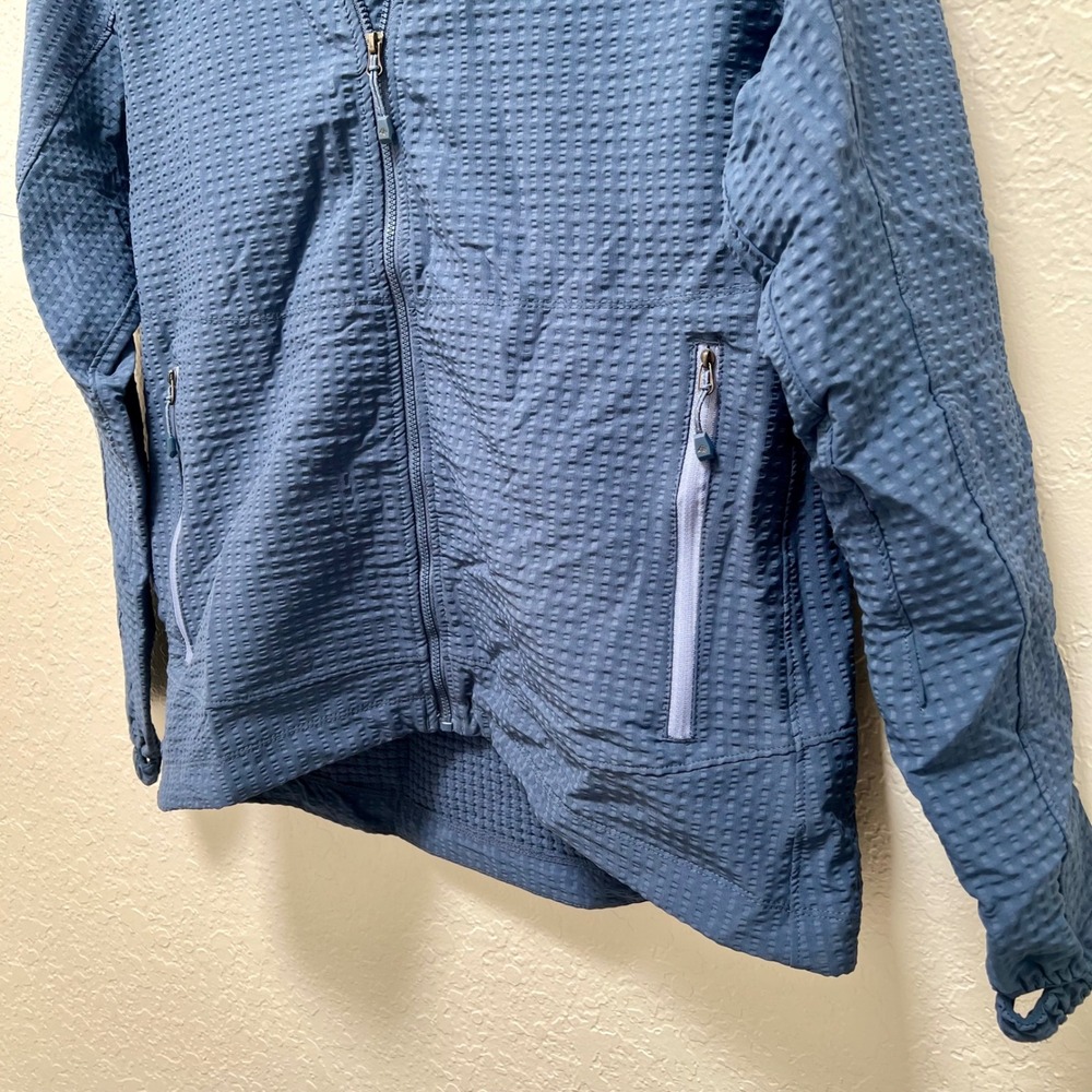 Eddie Bauer Womens First Ascent Blue Full Zip Hooded Jacket Outdoor Large Fleece - Picture 4 of 8